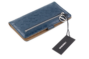 DIESEL Monogram Lusigram Women's Wallet One Size Blue Snap Logo