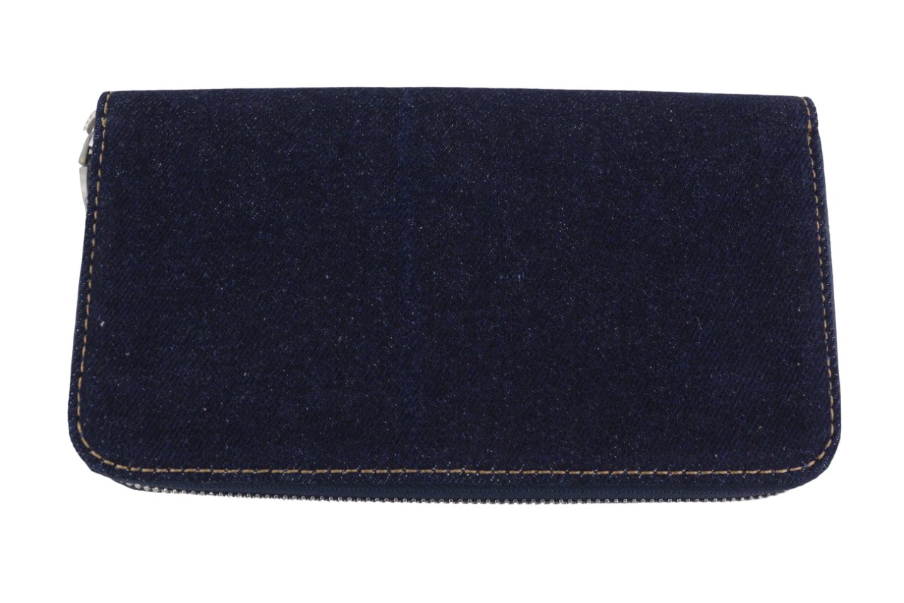 DIESEL Continental Zip Men's Wallet One Size Blue Denim Look Zip RRP120