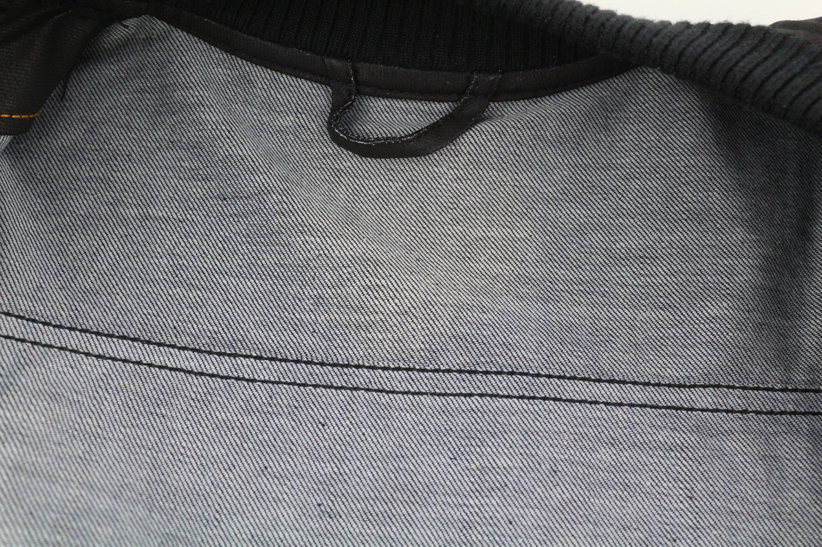 NUDIE JEANS Severin Short Rib Men's Jacket S Black Coated Bomber Zip Logo