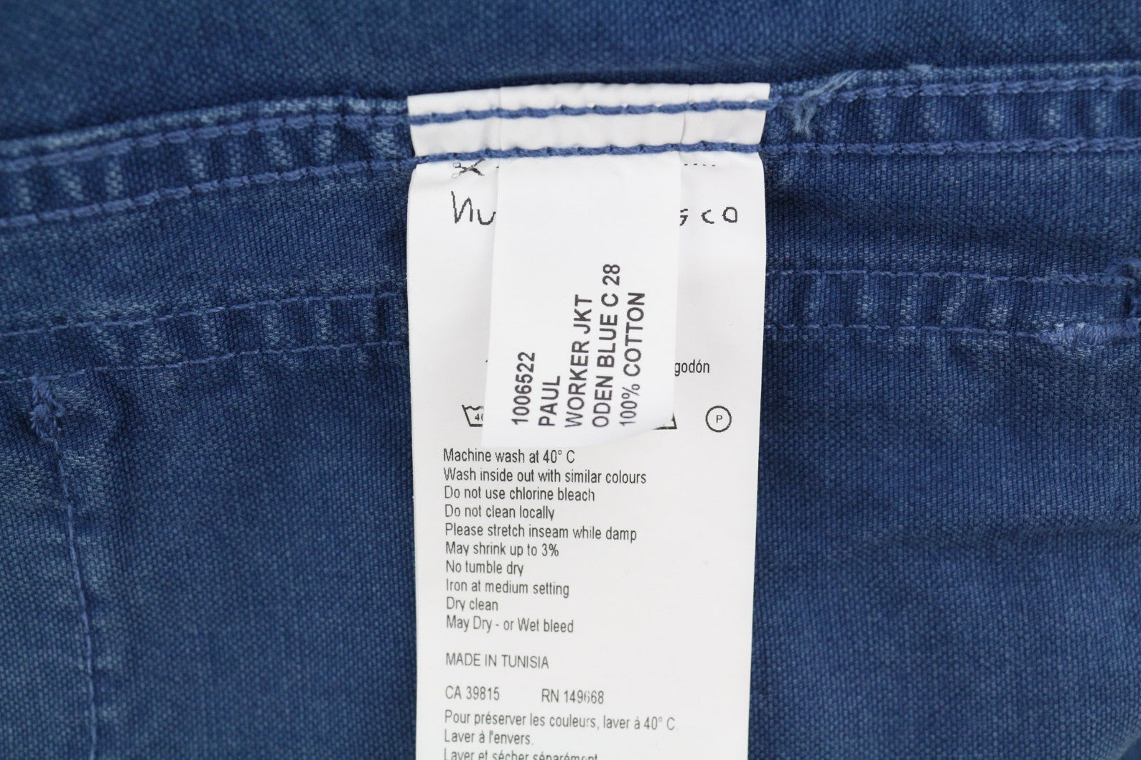 NUDIE JEANS Paul Men's Jacket S Oden Blue Washed Worker Button Polo