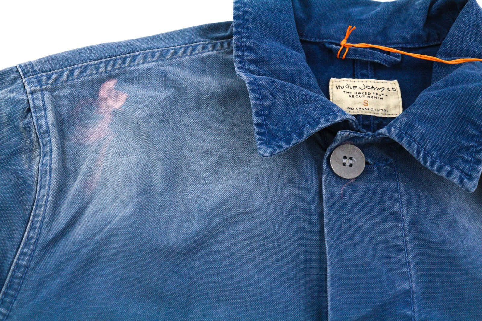 NUDIE JEANS Paul Men's Jacket S Oden Blue Washed Worker Button Pockets