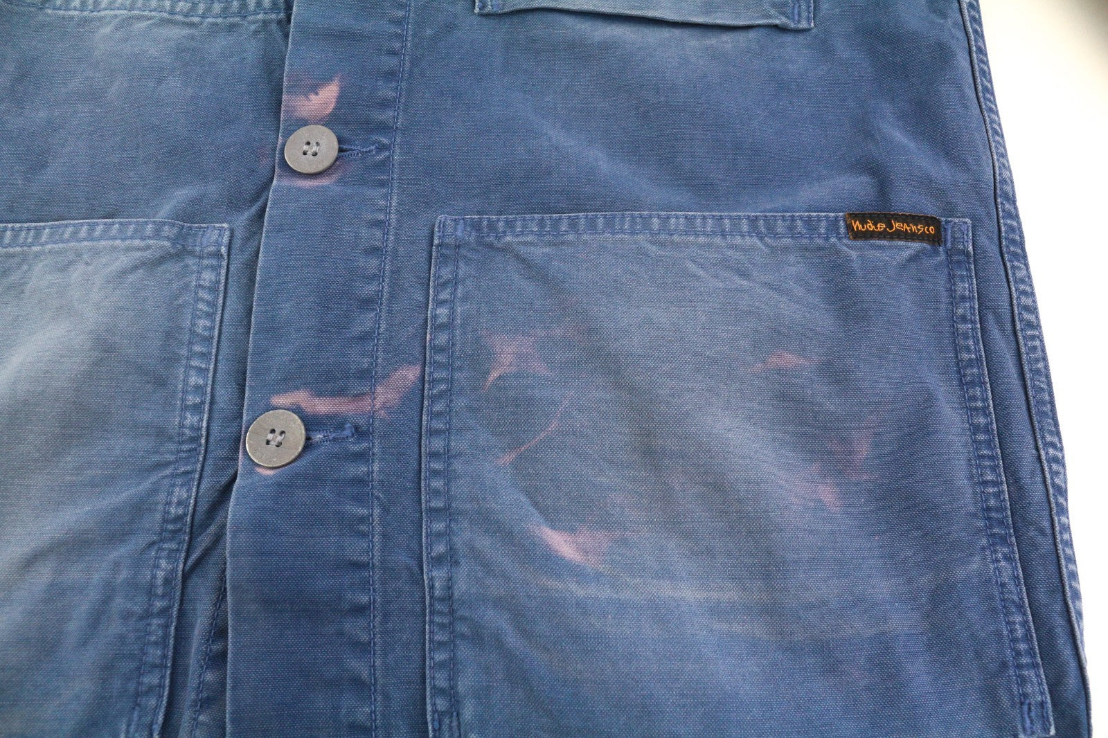 NUDIE JEANS Paul Men's Jacket S Oden Blue Washed Polo Worker Unlined