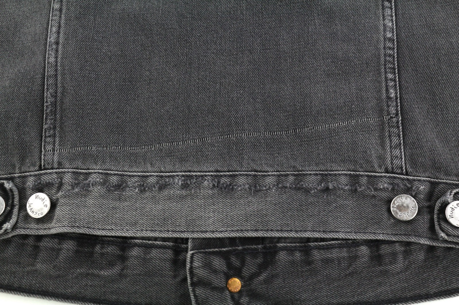 NUDIE JEANS Billy Men's S Shimmering Shist Grey Ripped Washed Button Jacket