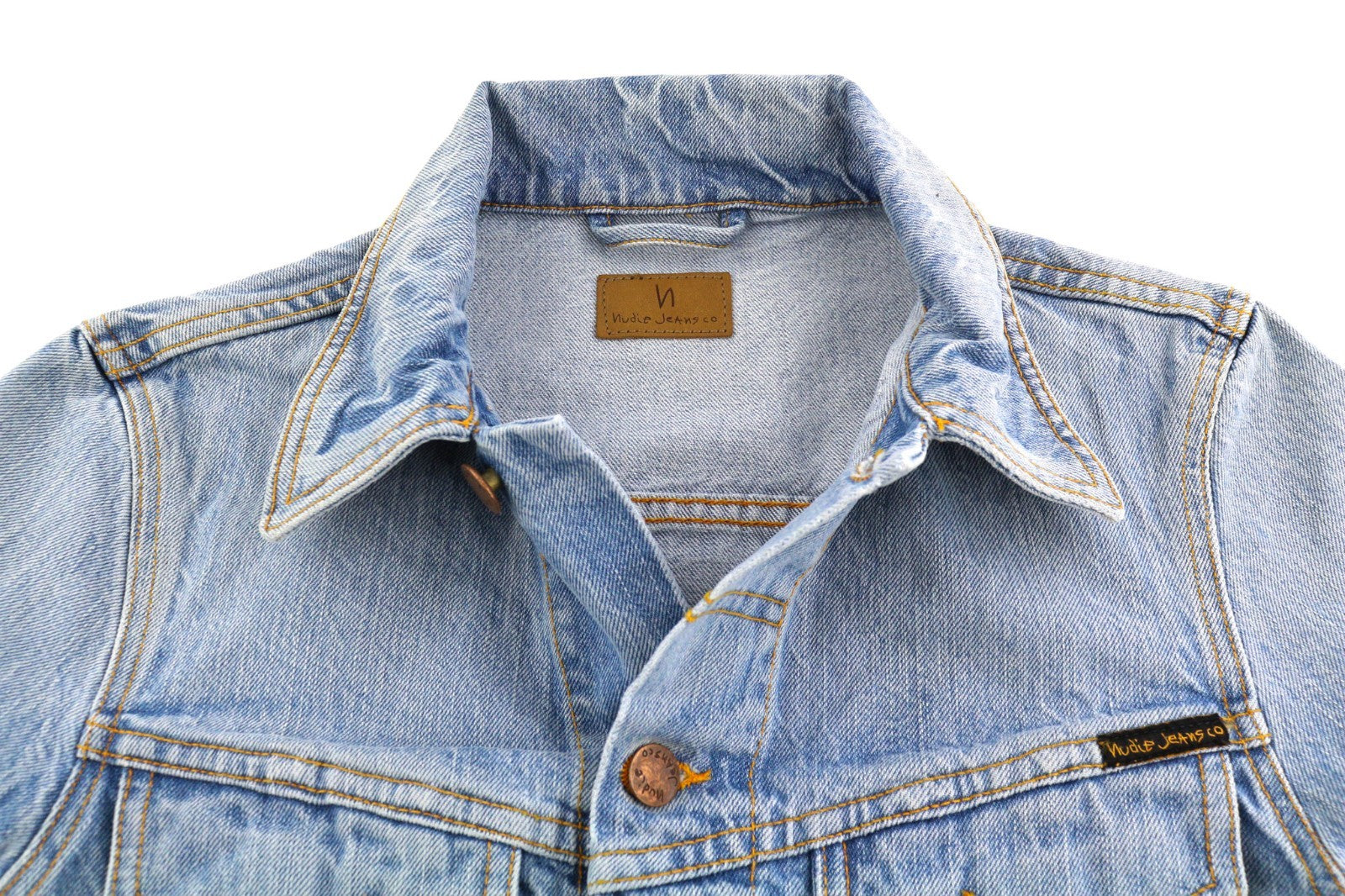 NUDIE JEANS Billy Men's XS Strumming Indigo Organic Denim Blue Button Jacket