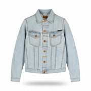 NUDIE JEANS Perry Men's M Organic Saltwater Shades Polo Neck Blue Denim Coat