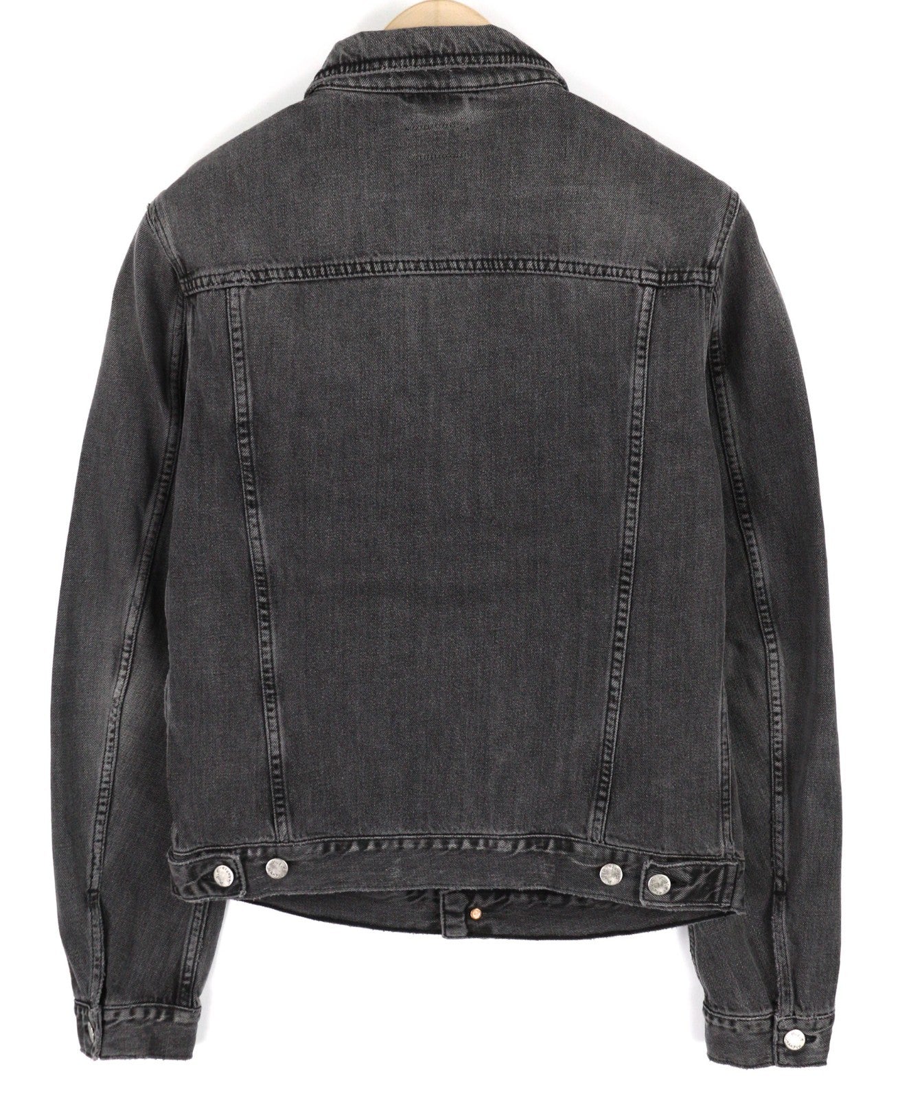 NUDIE JEANS Billy Men's M Desolation Grey Polo Collar Mid Denim Button Top