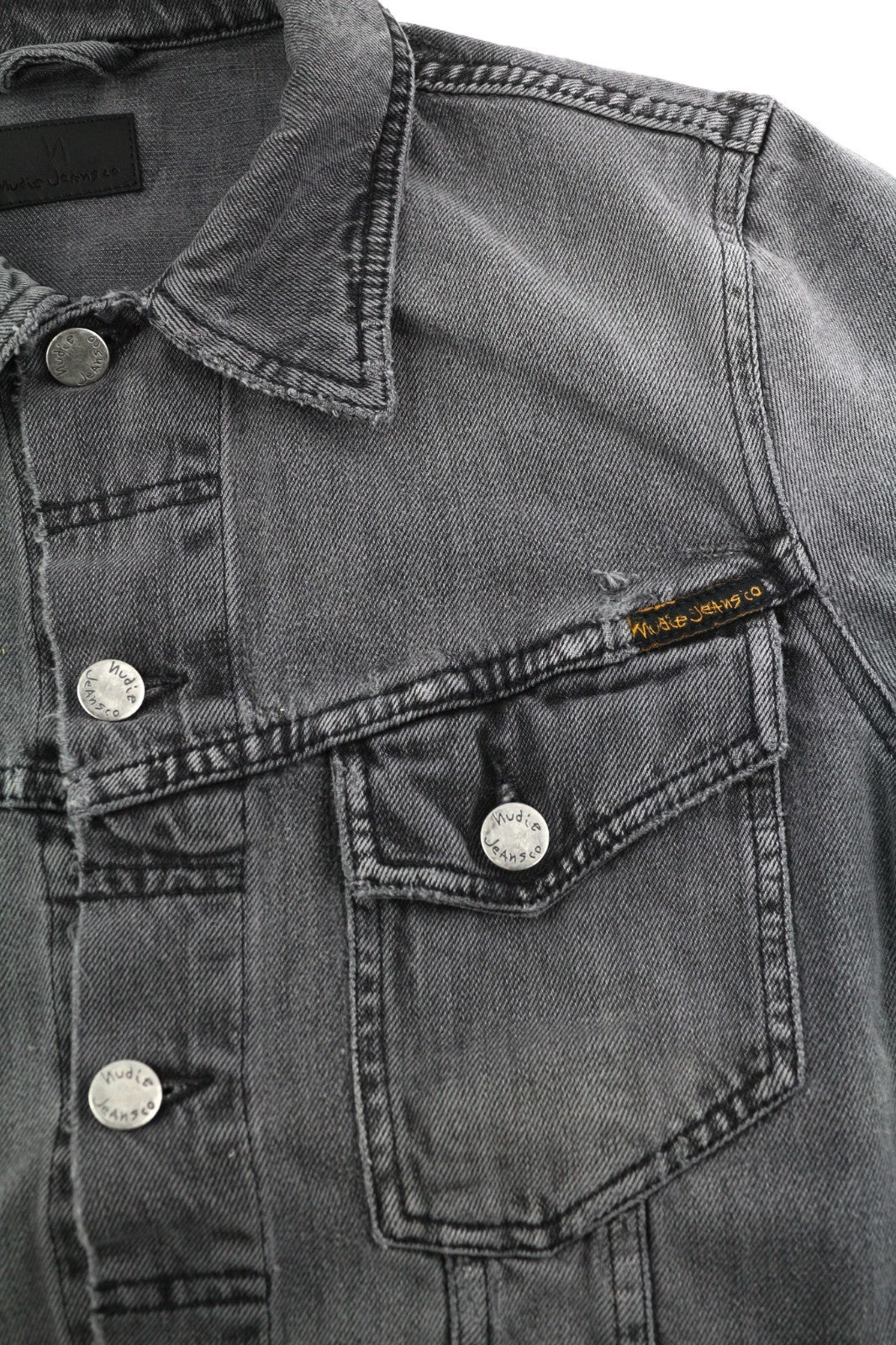 NUDIE JEANS Billy Men's S Desolation Polo Neck Unlined Patch Pocket Denim