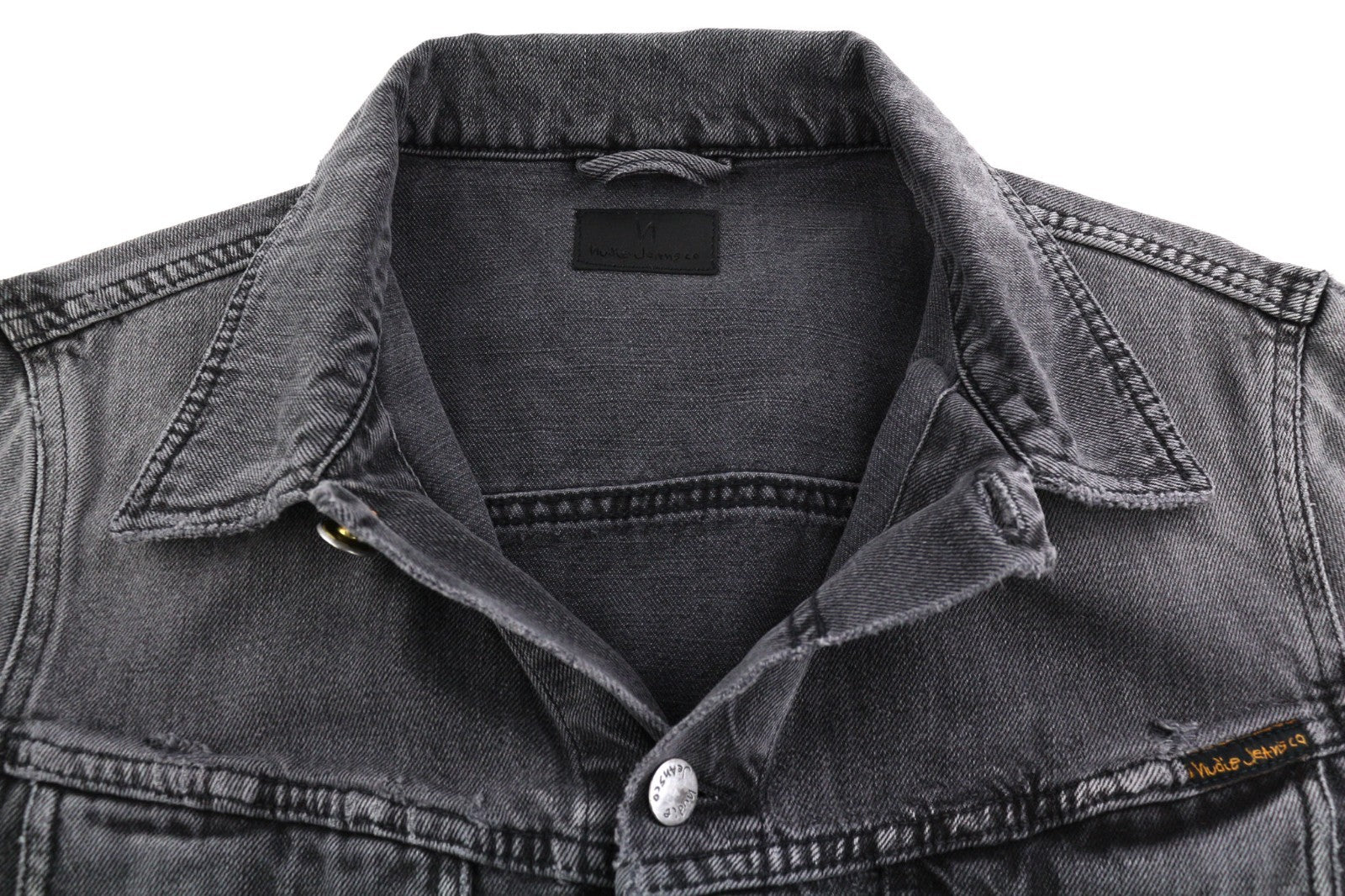 NUDIE JEANS Billy Men's M Desolation Polo Neck Unlined Patch Pocket Denim