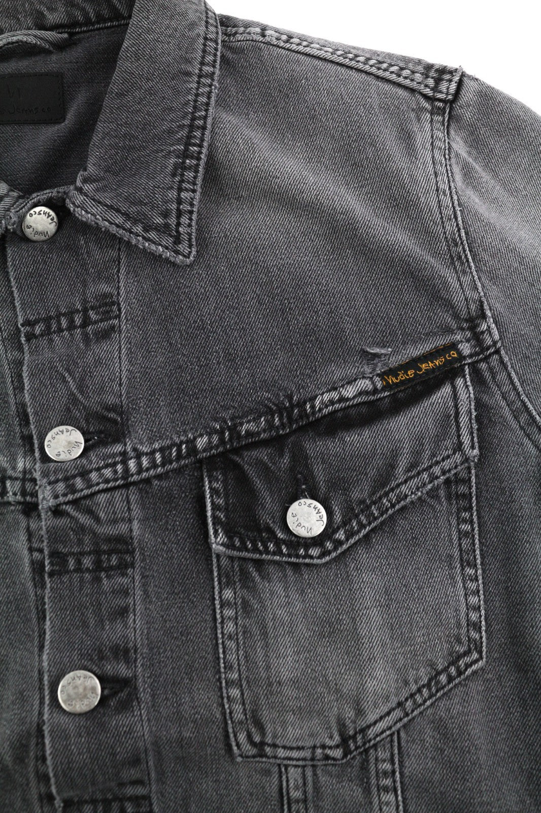 NUDIE JEANS Billy Men's M Desolation Polo Neck Unlined Patch Pocket Denim