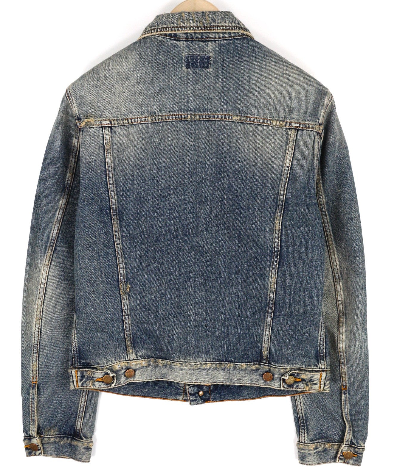 NUDIE JEANS Billy Men's M Shimmering Indigo Washed Denim Polo Button Jacket