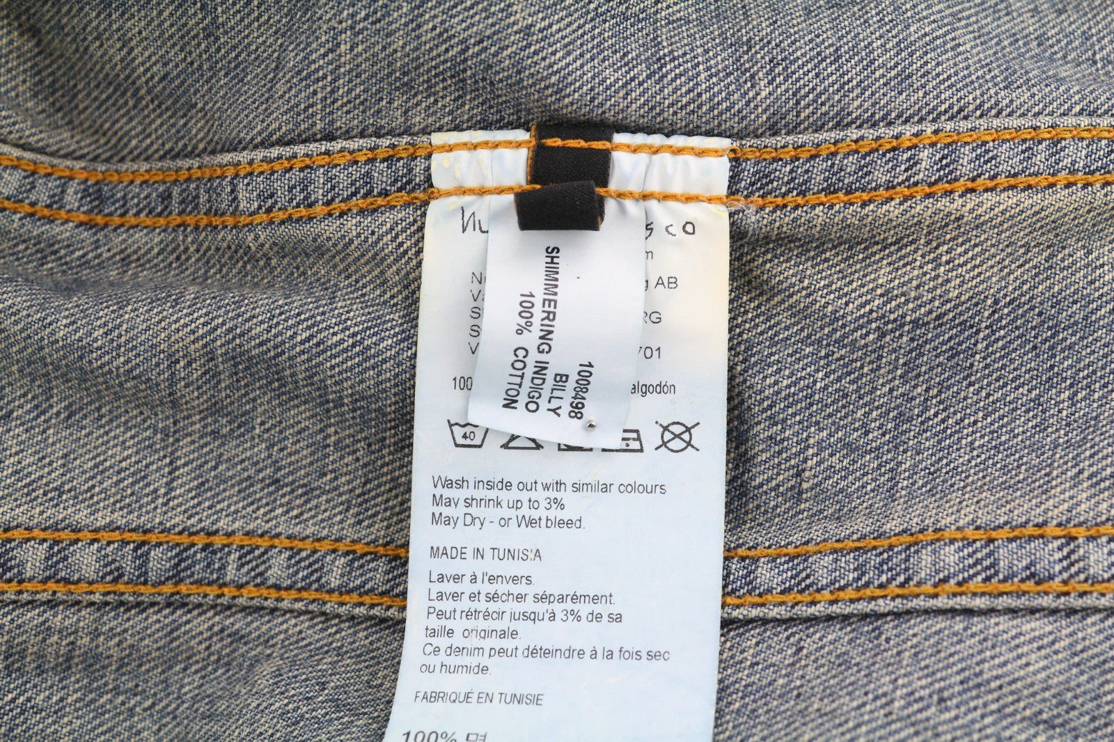 NUDIE JEANS Billy Men's M Shimmering Indigo Washed Denim Polo Button Jacket