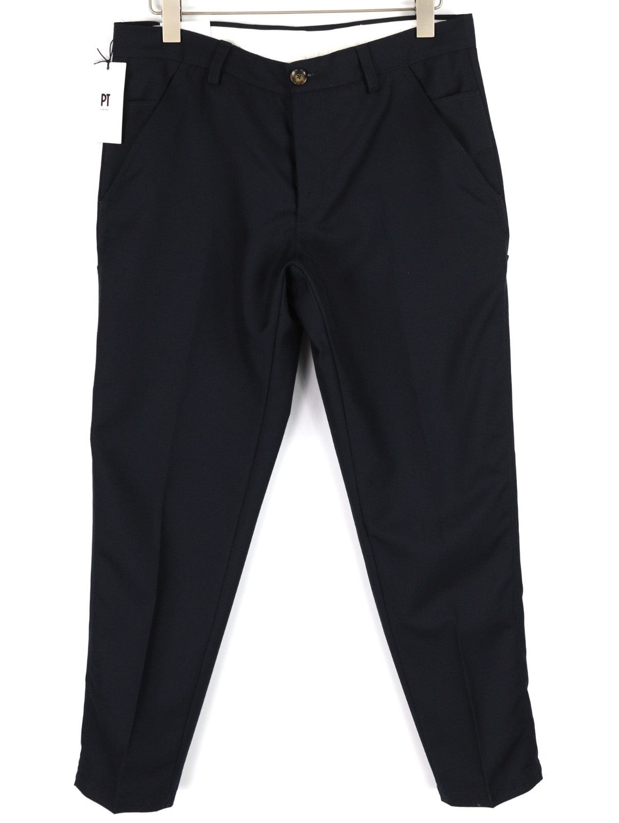 PT TORINO The Worker Men's W34 Wool Fleece Blend Tapered Button Trousers