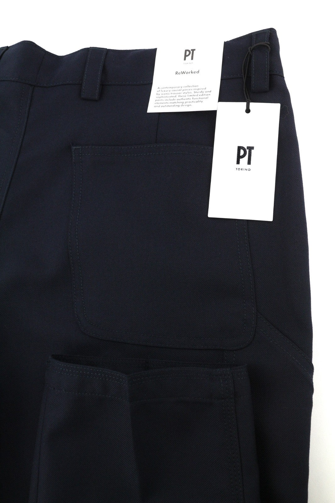 PT TORINO The Worker Men's W38 Wool Blend Fleece Tapered Leg Trousers