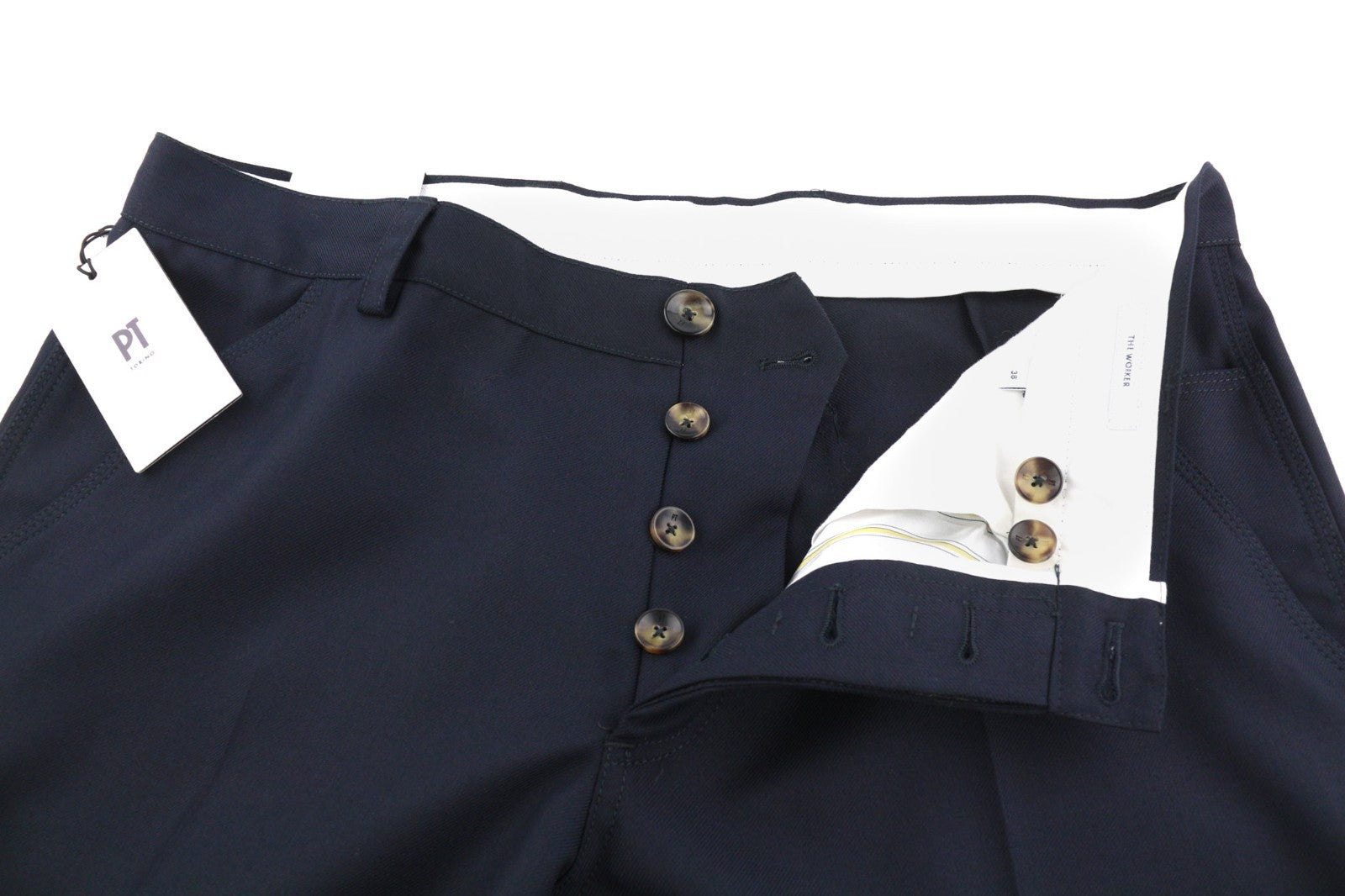 PT TORINO The Worker Men's W38 Wool Blend Fleece Tapered Leg Trousers