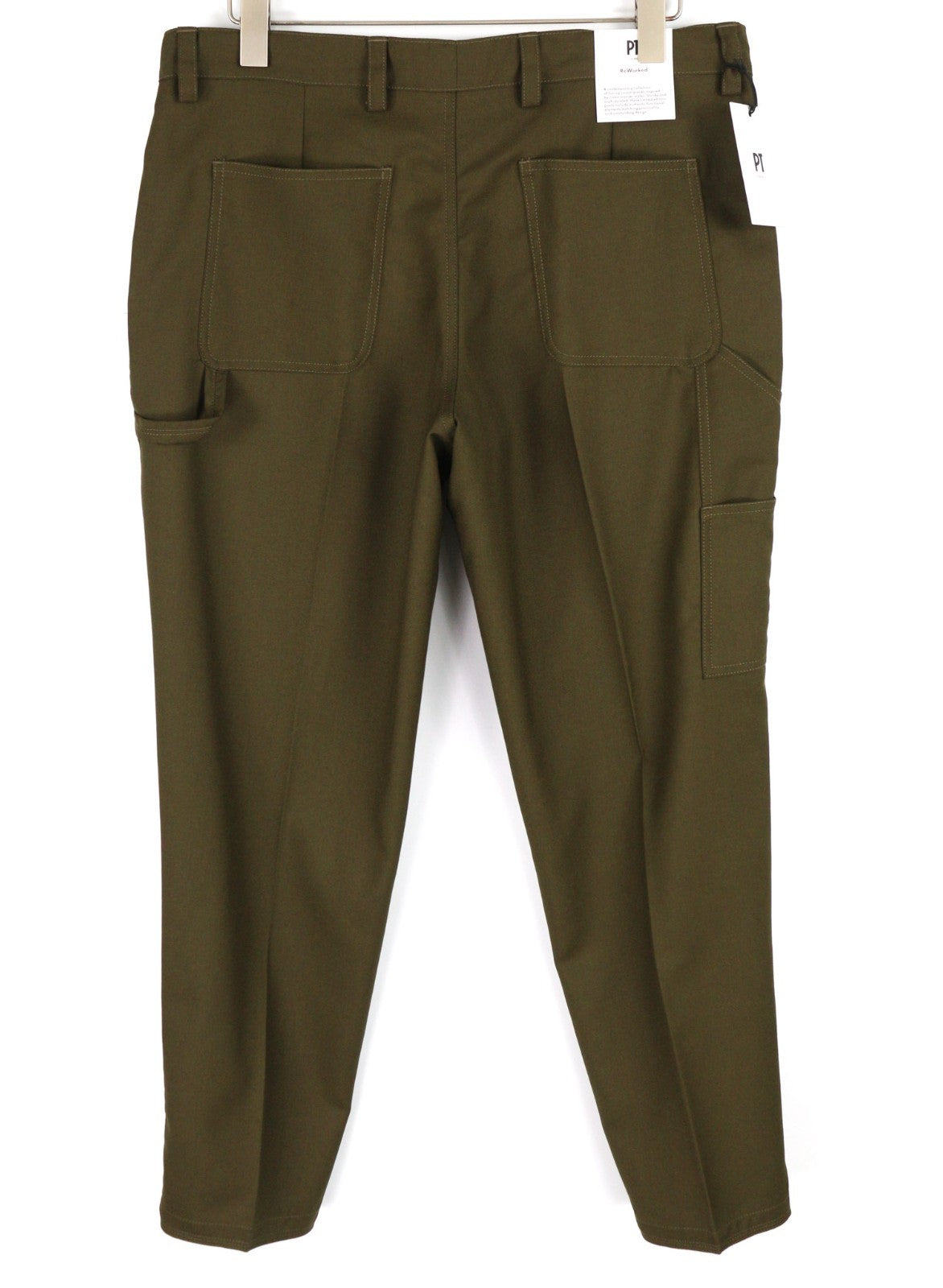 PT TORINO The Worker Men's W36 Brown Wool Fleece Blend Tapered Trousers