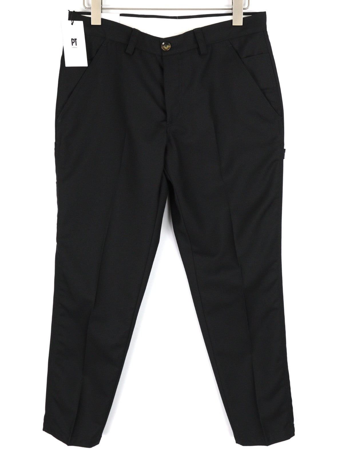 PT TORINO The Worker Men's W36 Wool Fleece Blend Tapered Fit Buttoned Trousers