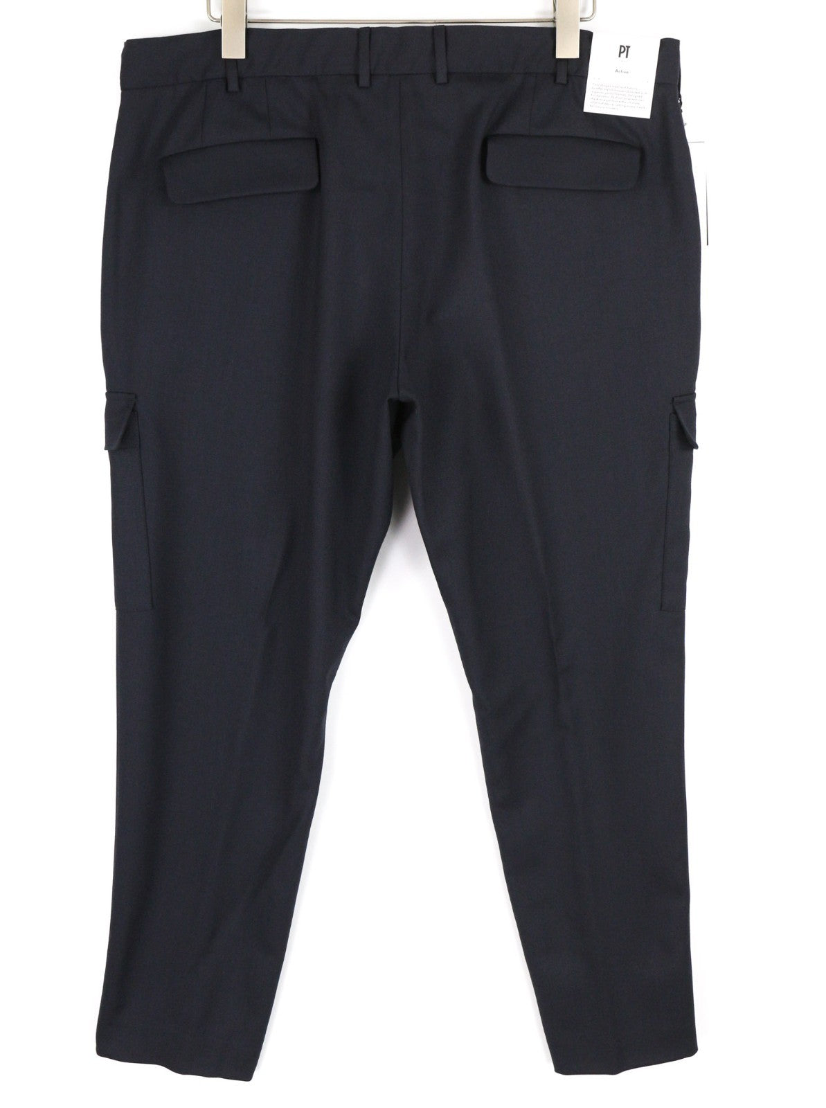 PT TORINO Lamda Men's 58 W40 Wool Fleece Blend Zipper Tapered Fit Dark Trousers