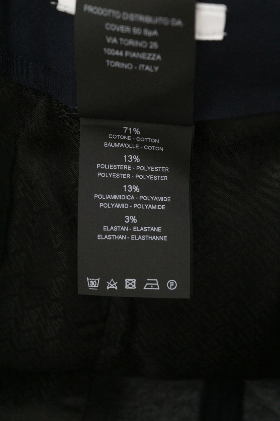 PT TORINO Lamda Men's 50 W33 Dark Blue Zipper Pocket Tapered Fit Trousers