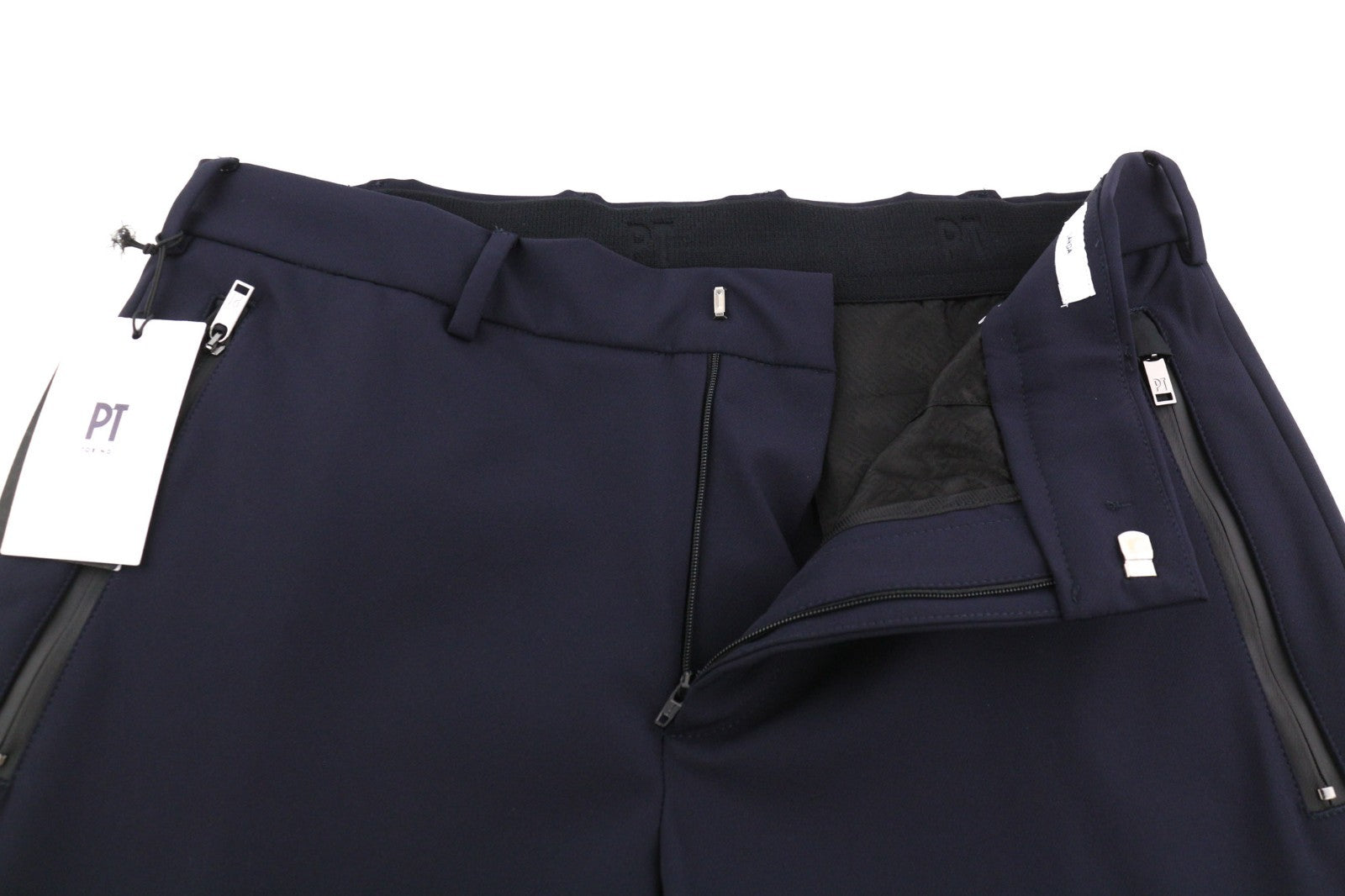 PT TORINO Lamda Men's 50 W31 Slim Fit Zipper Pocket Polyamide Blend Trousers