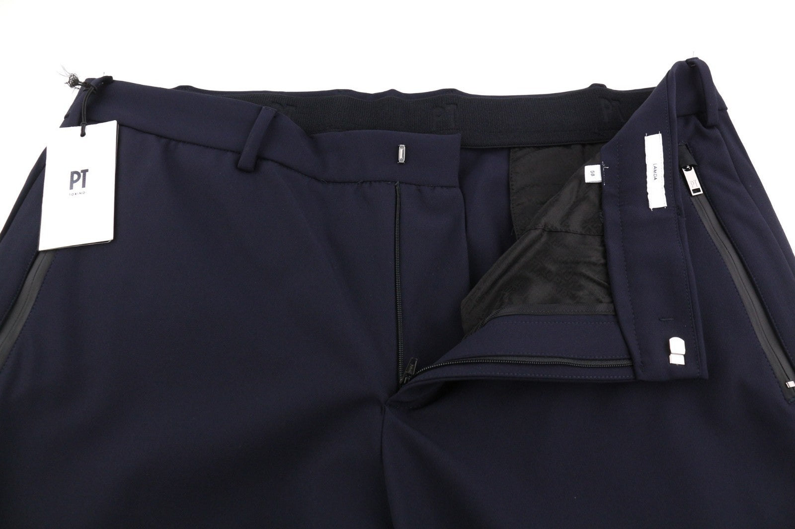 PT TORINO Lamda Men's 58 W39 Slim Fit Zipper Pocket Polyamide Blend Trousers