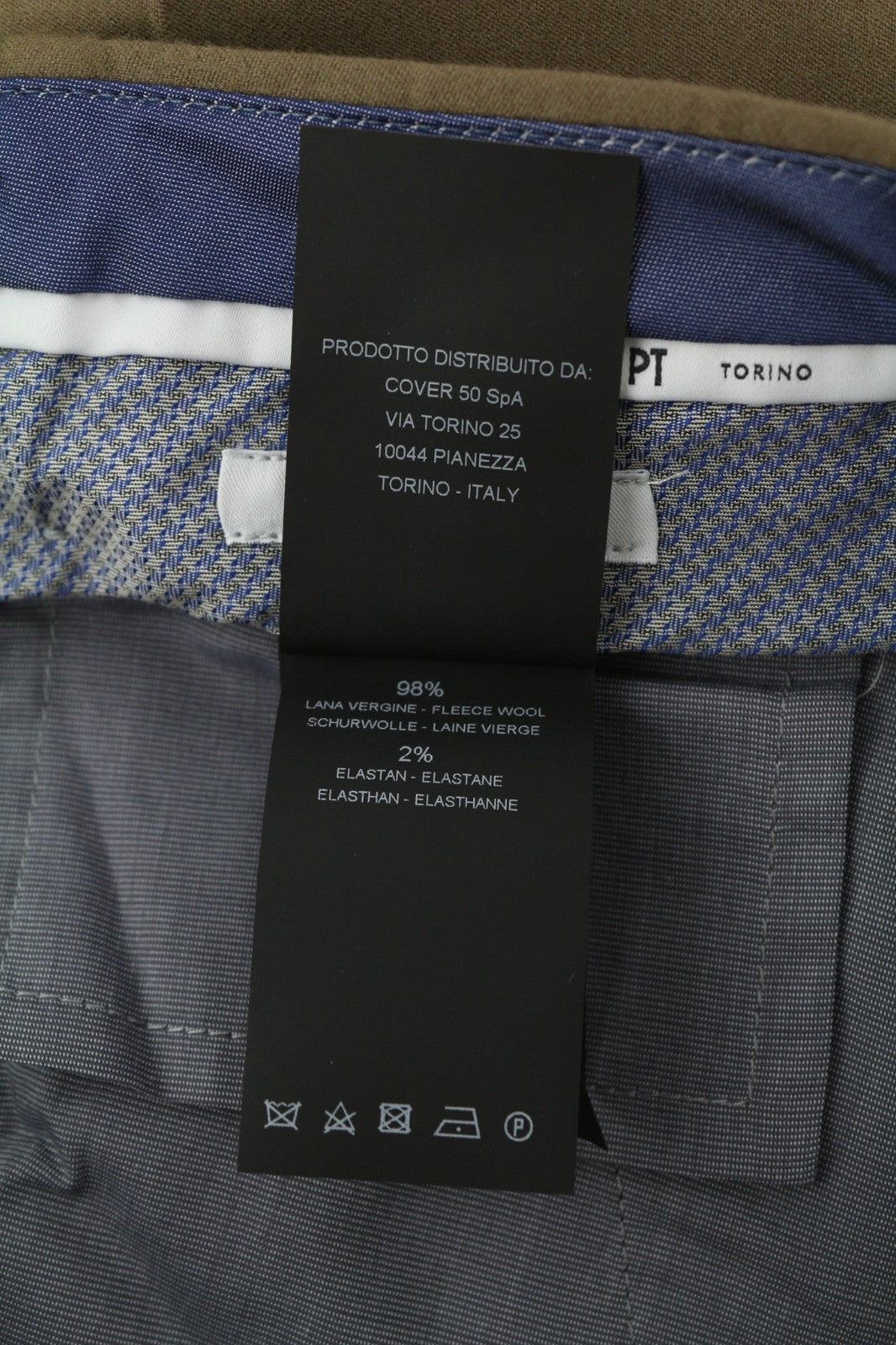 PT TORINO Skinny Fit Men's 46 W31 Brown Wool Fleece Blend Zip Casual Trousers