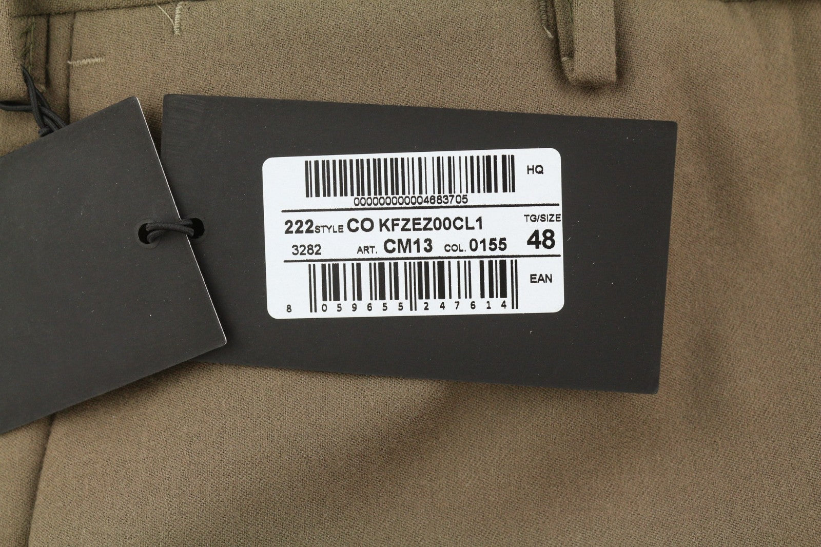 PT TORINO Skinny Fit Men's 48 W32 Brown Wool Fleece Blend Zip Casual Trousers