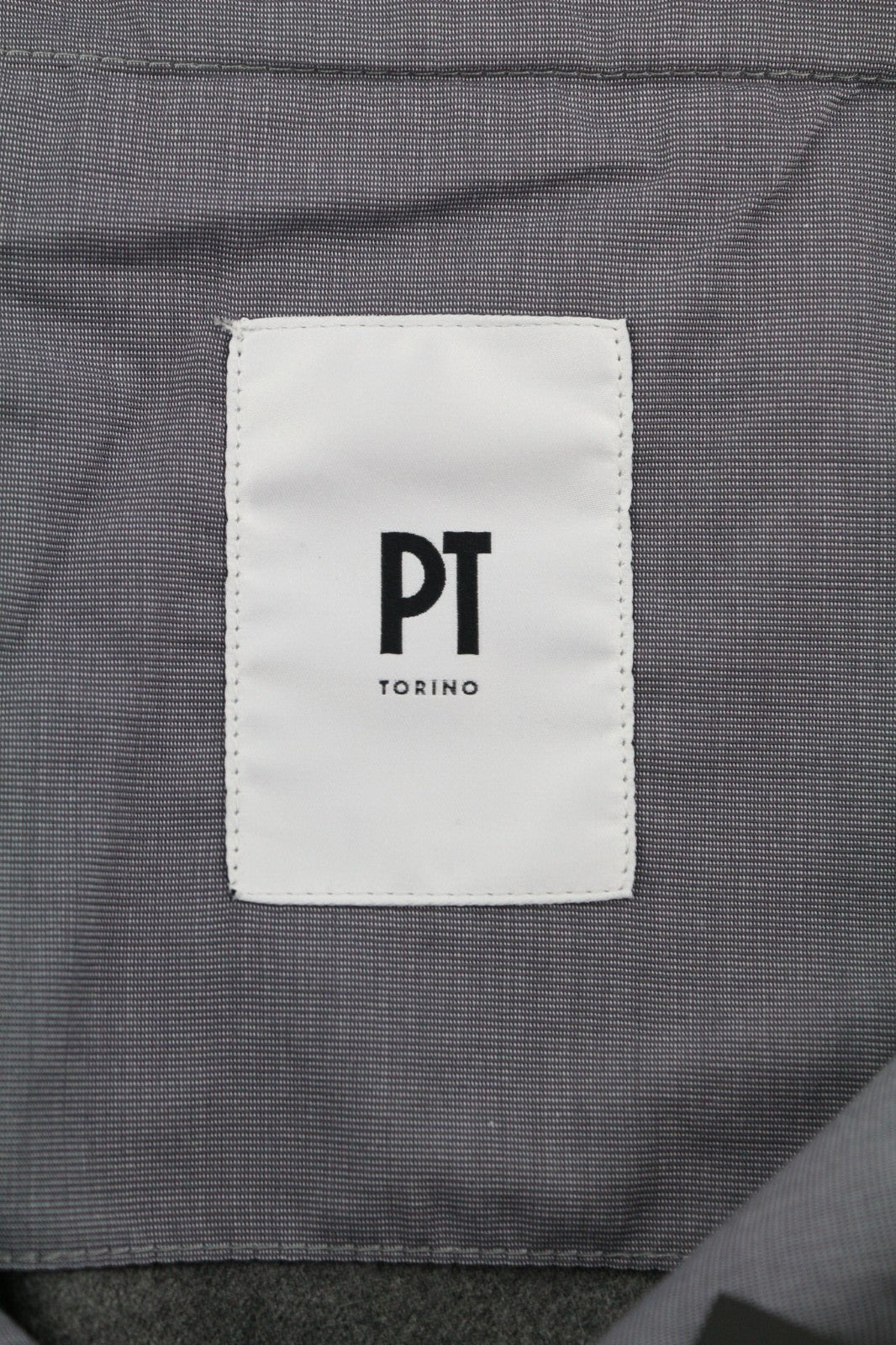 PT TORINO Skinny Fit Men's 60 W42 Grey Wool Fleece Blend Zipper Logo Trousers