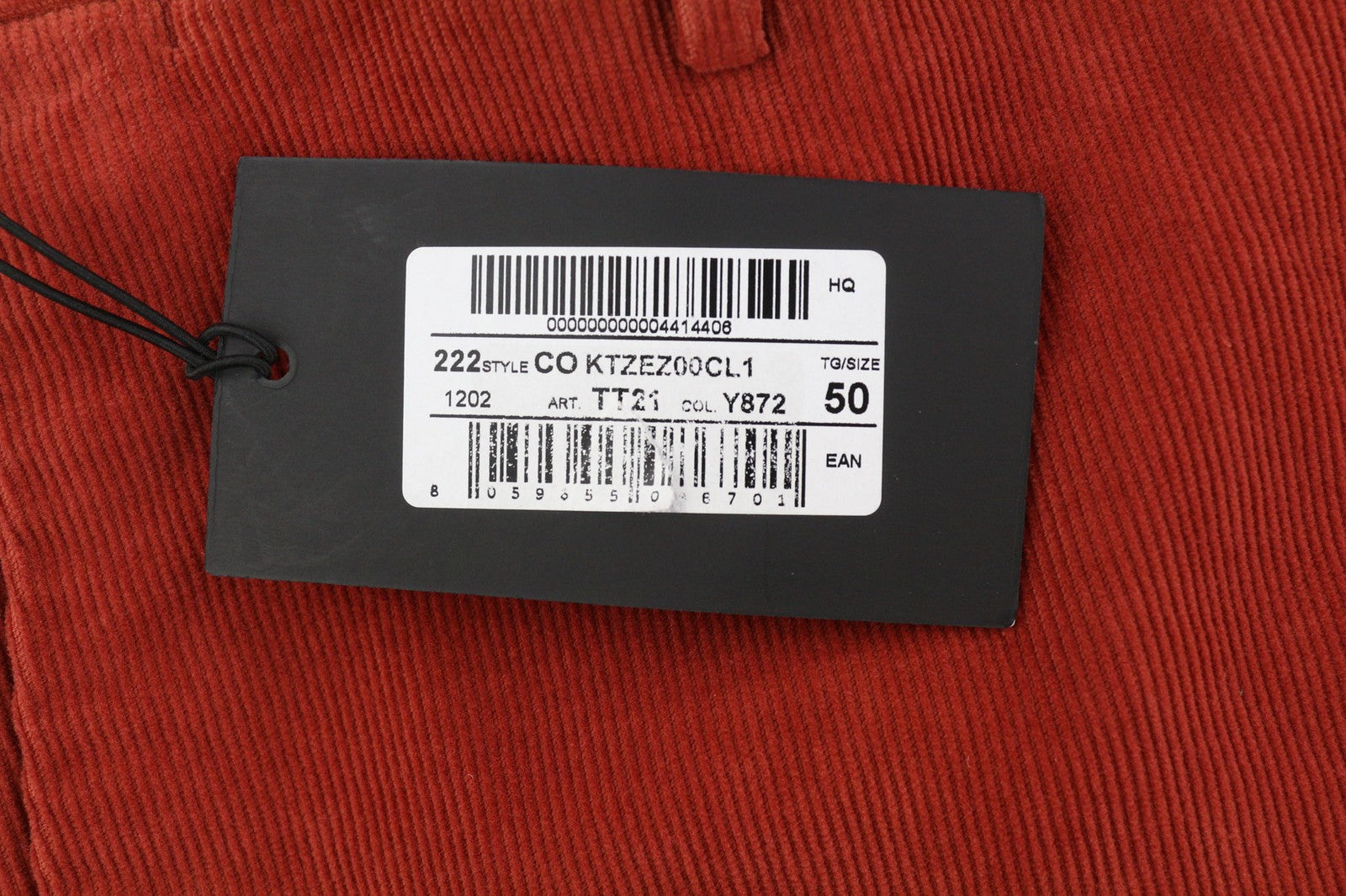 PT TORINO Skinny Fit Men's 50 W33 Red Corduroy Zip Fly Casual Chino Trousers