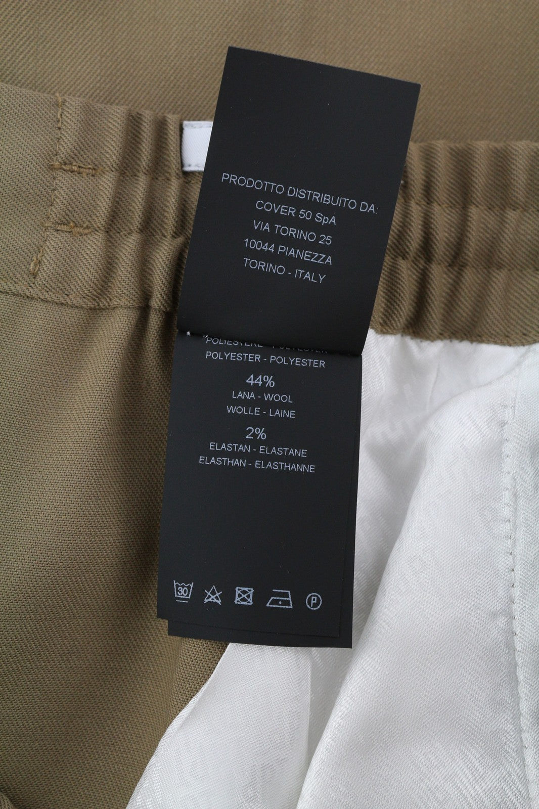 PT TORINO Omega Men's 50 W32 Brown Wool Blend Drawstring Slim Fit Trousers