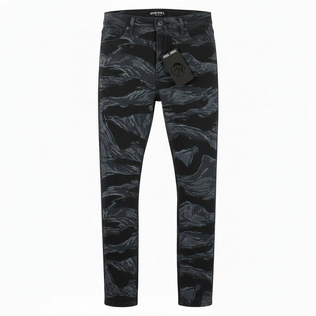 DIESEL D-Amny-SP1 0091R Men Jeans W29/L30 Skinny Stretch Zip Patterned Denim