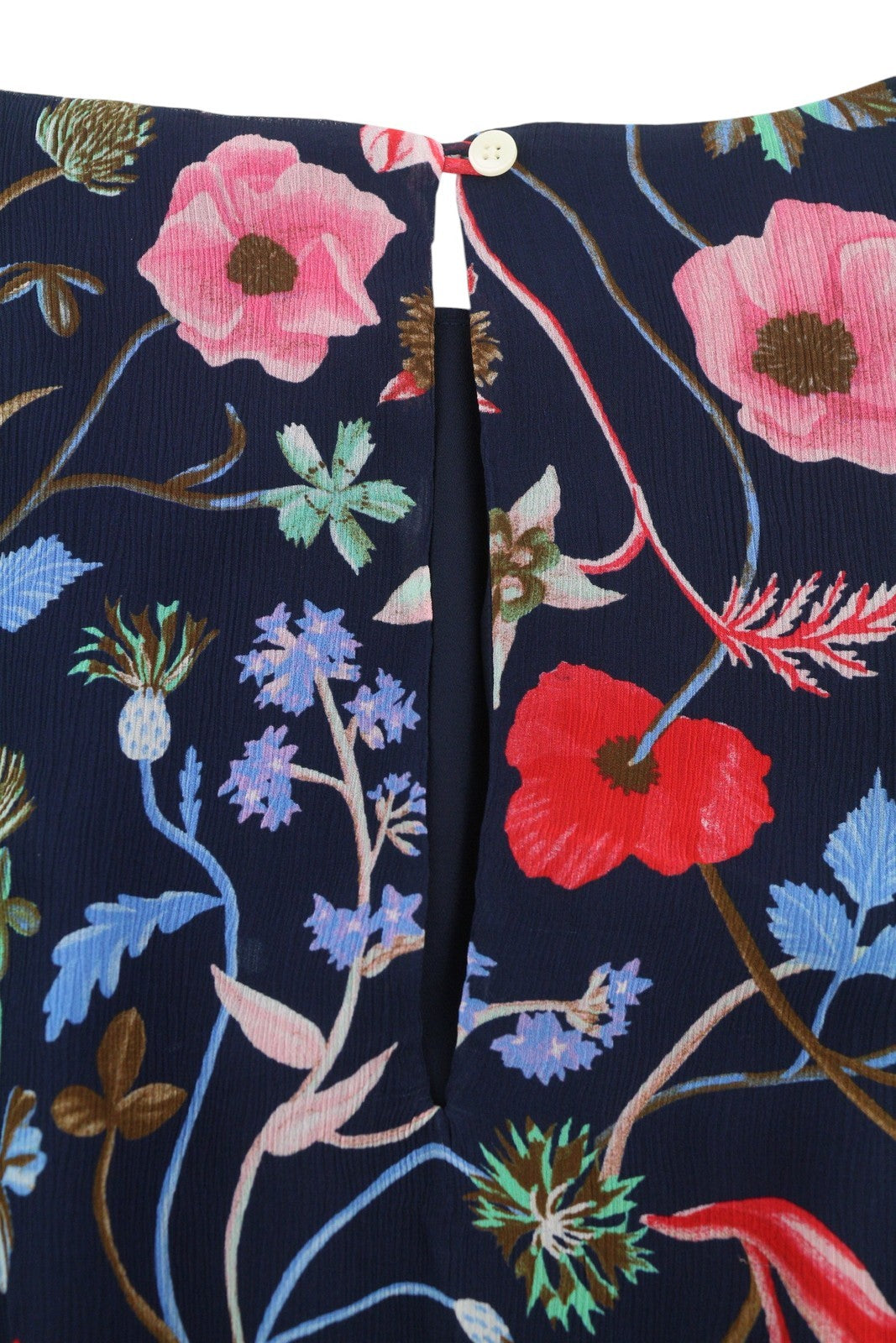 GANT Wild Floral Boatneck Women Dress EU42 Classic Blue Crew Mini Short Sleeve