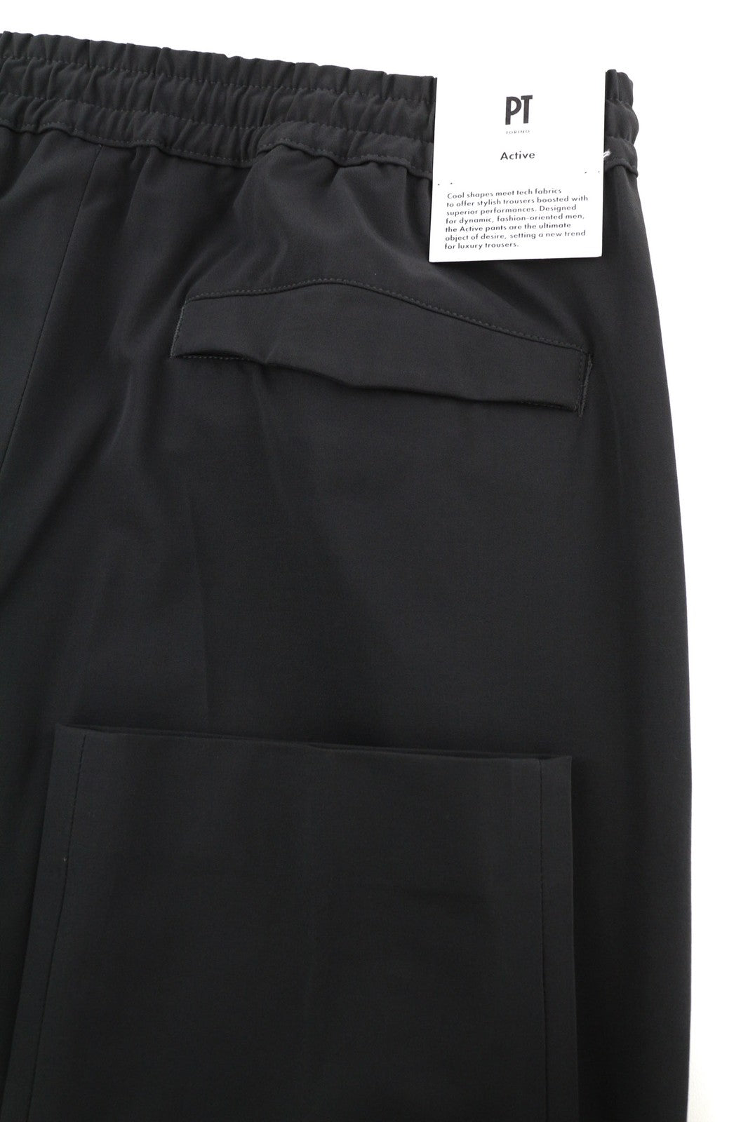 PT TORINO Omega Men's 50 W32 Black Elastic Drawstring Tapered Fit Zip Trousers