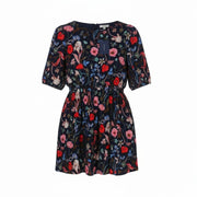 GANT Wild Floral Boatneck Women Dress EU36 Classic Blue Crew Mini Short Sleeve