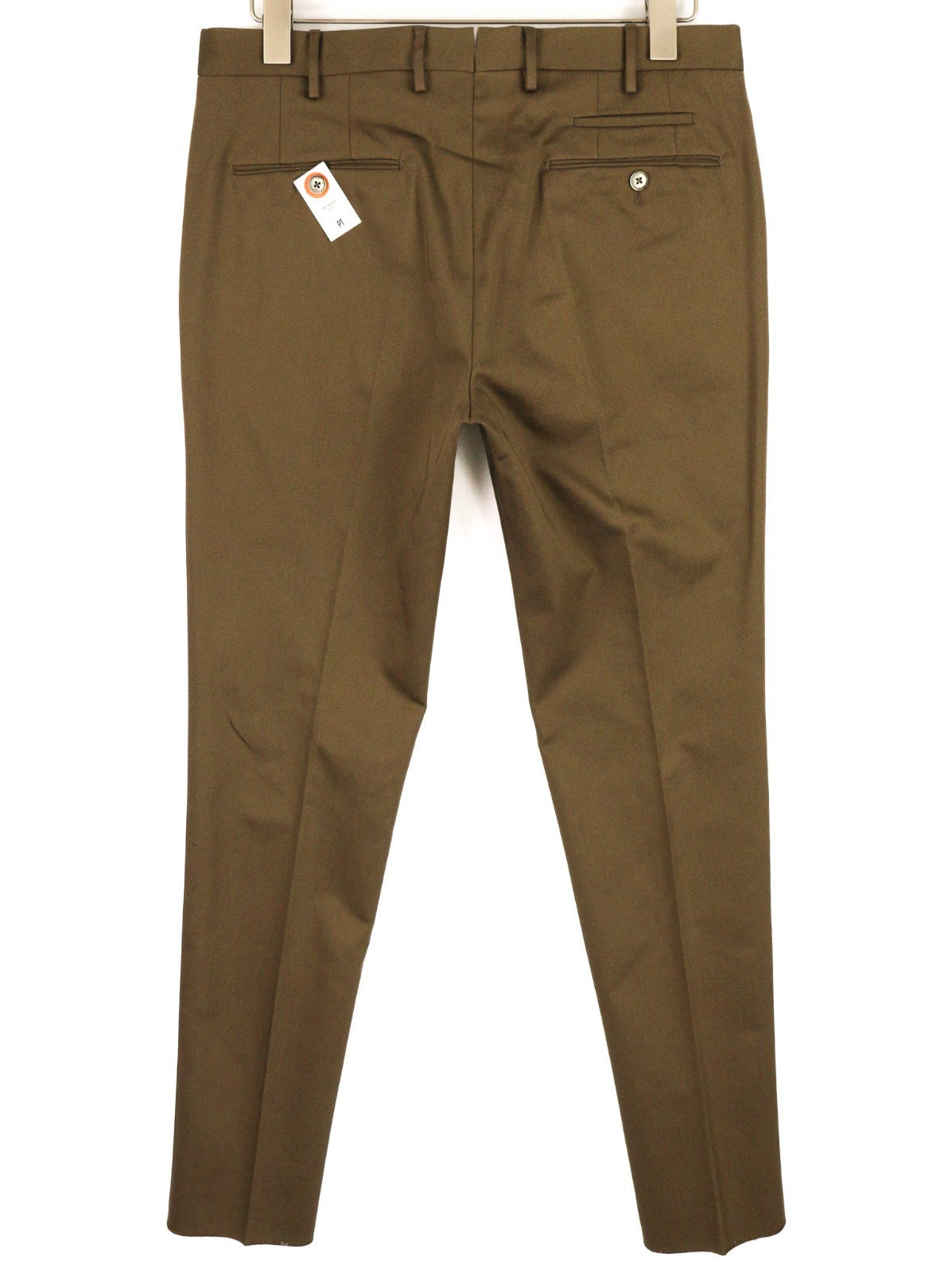 PT TORINO Skinny Fit Men's 50 W33 Mid Brown Chino Zipper Pocket Casual Pants