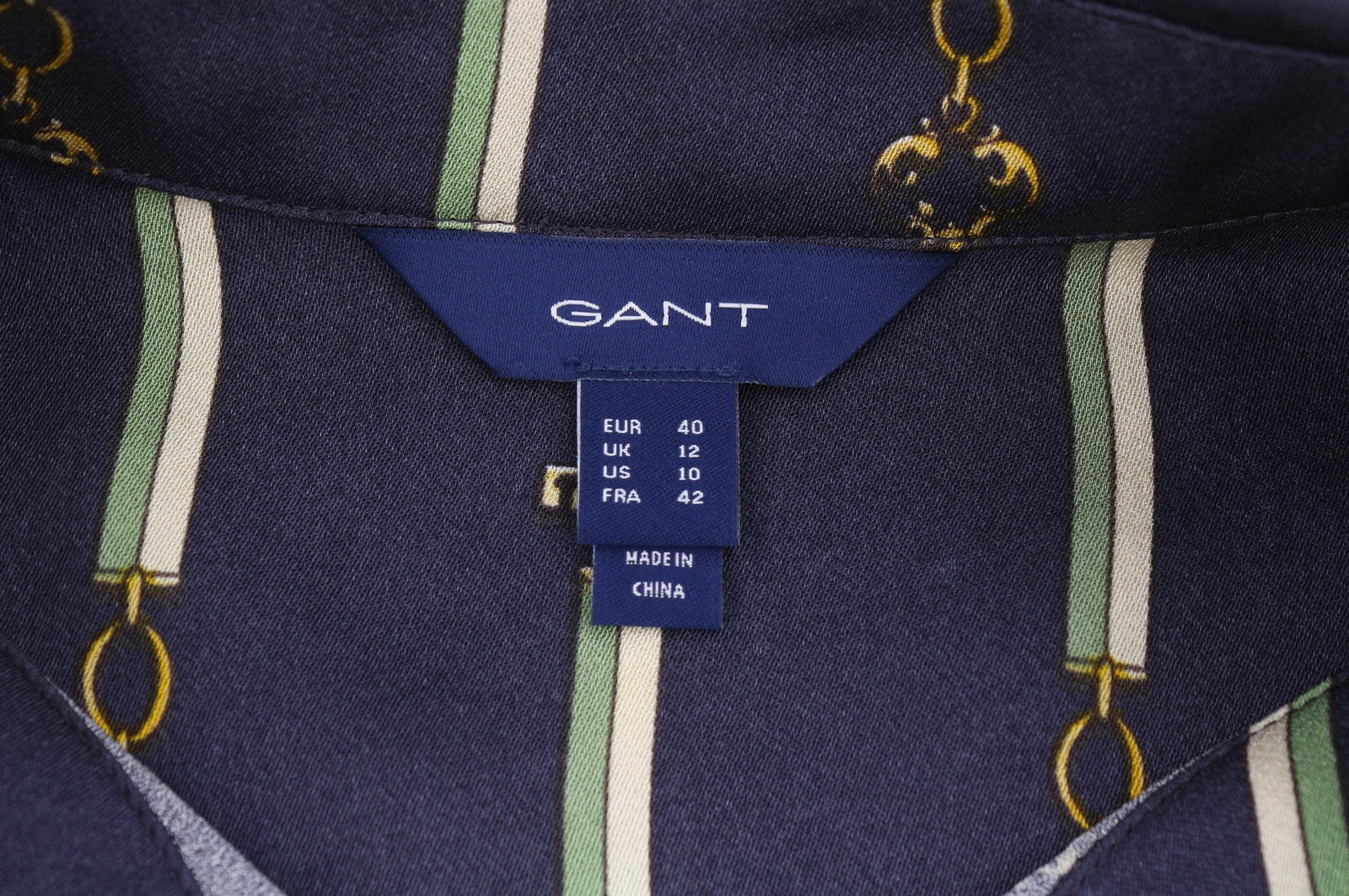 GANT American Luxe Women Dress EU40 Evening Blue Button-Up Side Split RRP375