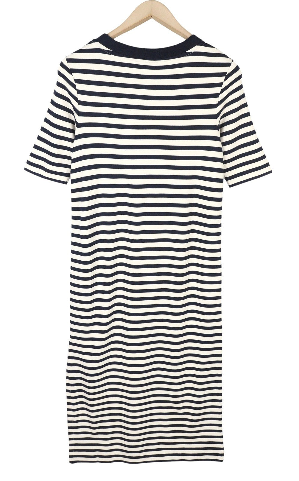 GANT Icon G Striped Jersey Women Dress S Evening Blue Crew Neck Short Sleeve