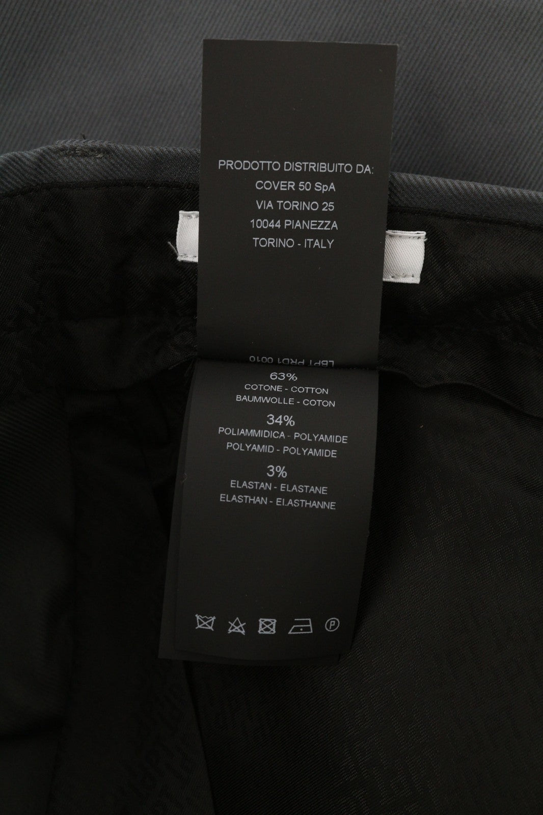 PT TORINO Gamma Men's 50 W35 Dark Cargo Pocket Fastener Hem Utility Trousers