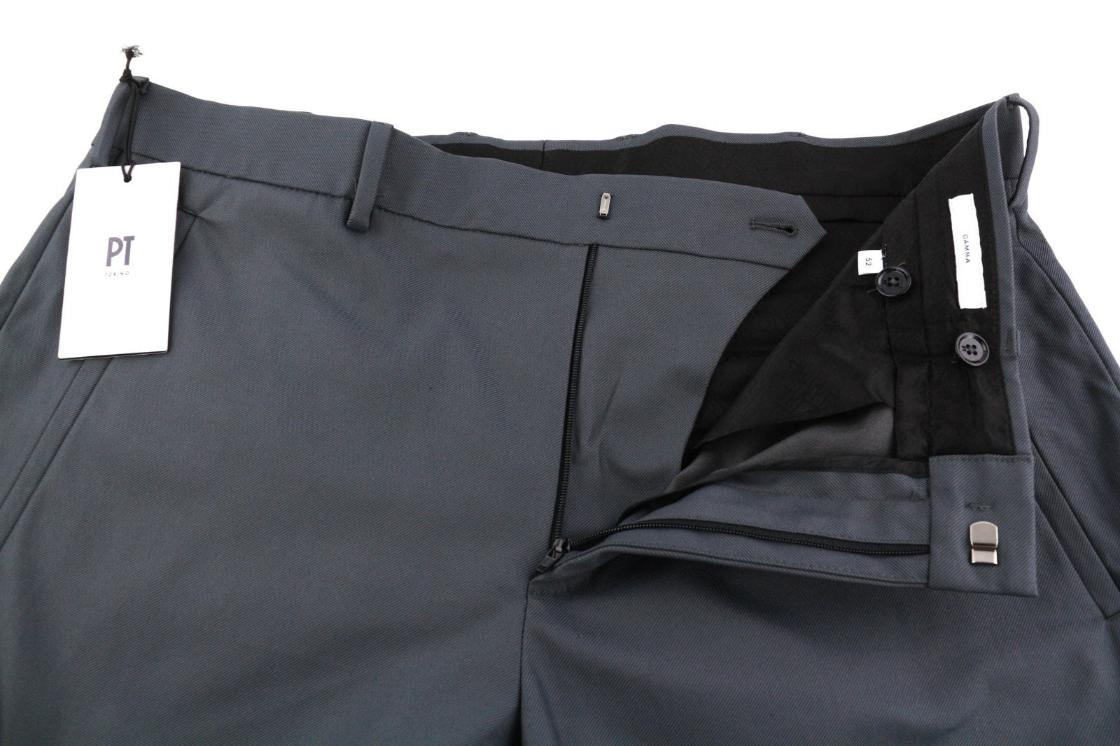 PT TORINO Gamma Men's 52 W37 Dark Cargo Zip Fly Fastener Hem Utility Trousers