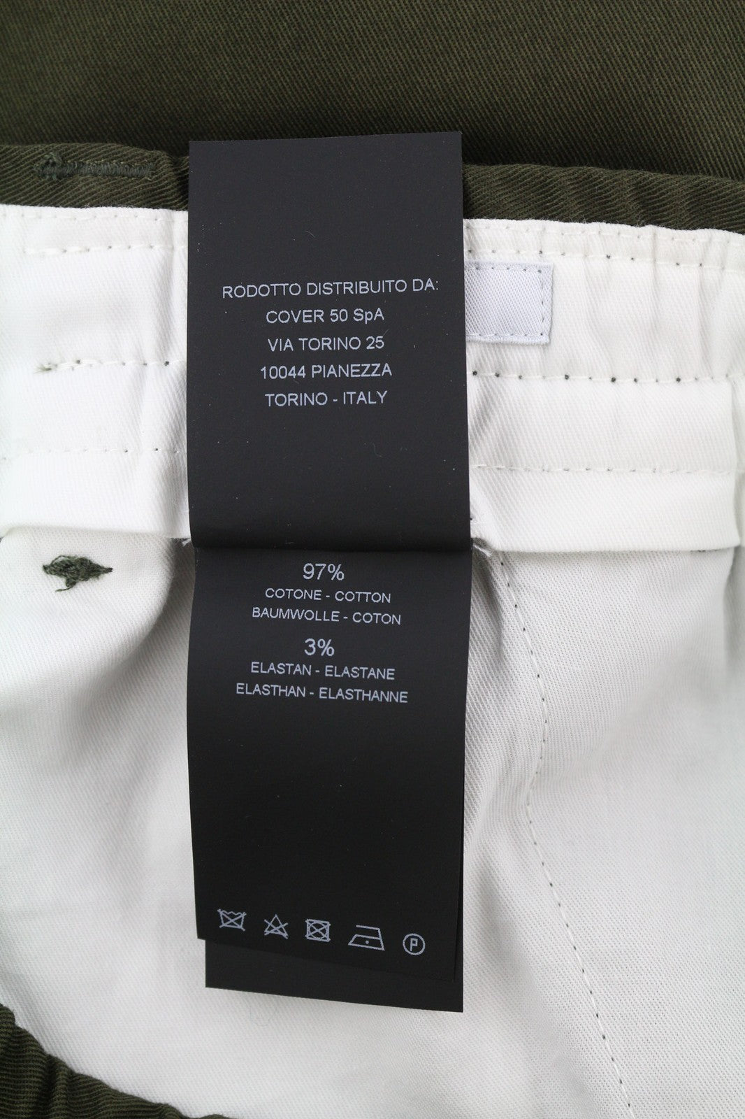 PT TORINO The Rebel Men's W36 Dark Brown Elastic Waist Turn-Up Button Chinos