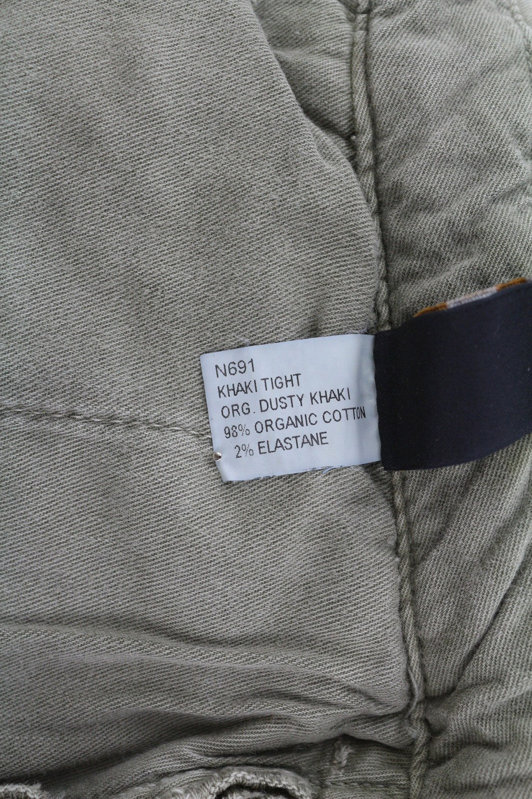 NUDIE JEANS Khaki Tight Men's W30/L32 Organic Dusty Skinny Zipper Light Jeans