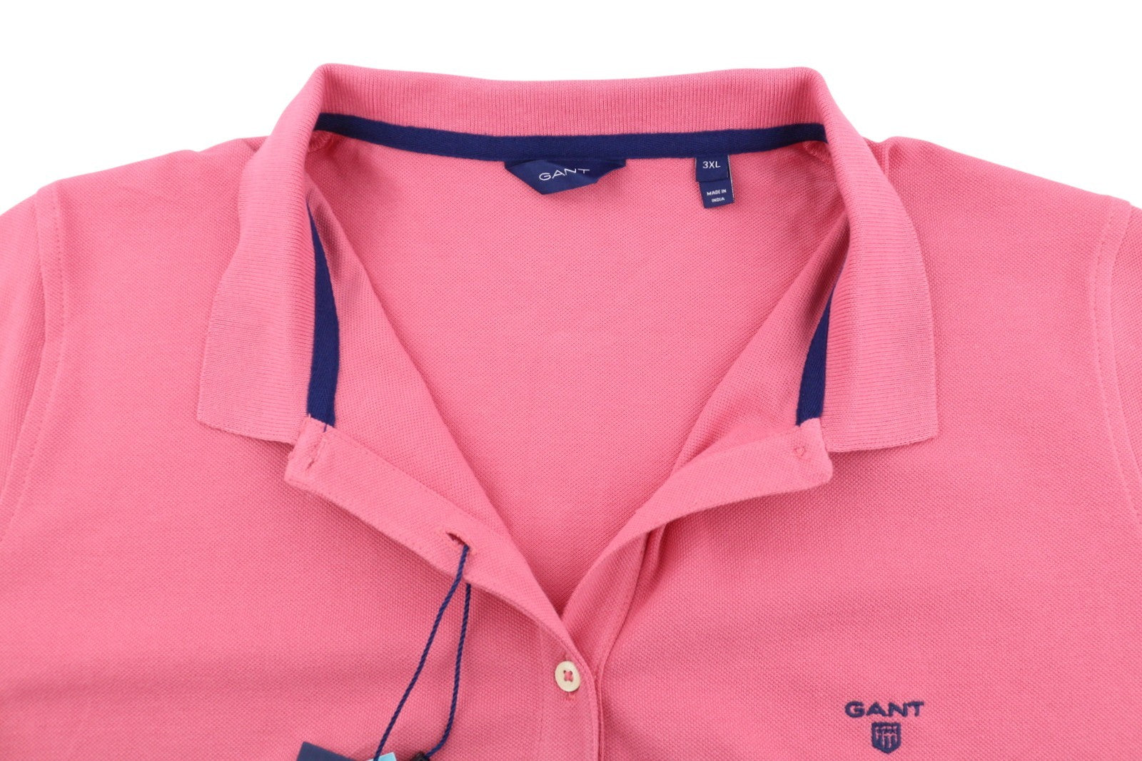 GANT Summer Pique Women T-Shirt 3XL Rapture Rose Textured Polo Short Sleeve