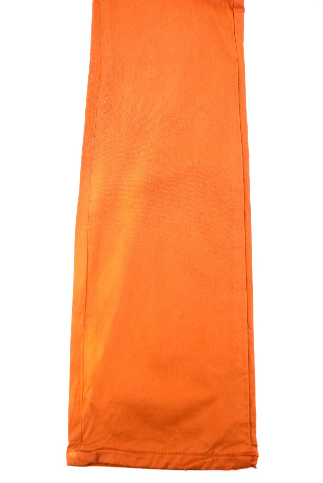 NUDIE JEANS Khaki Slim Men's W29/L32 Organic Warm Orange Zip Casual Chino Pants