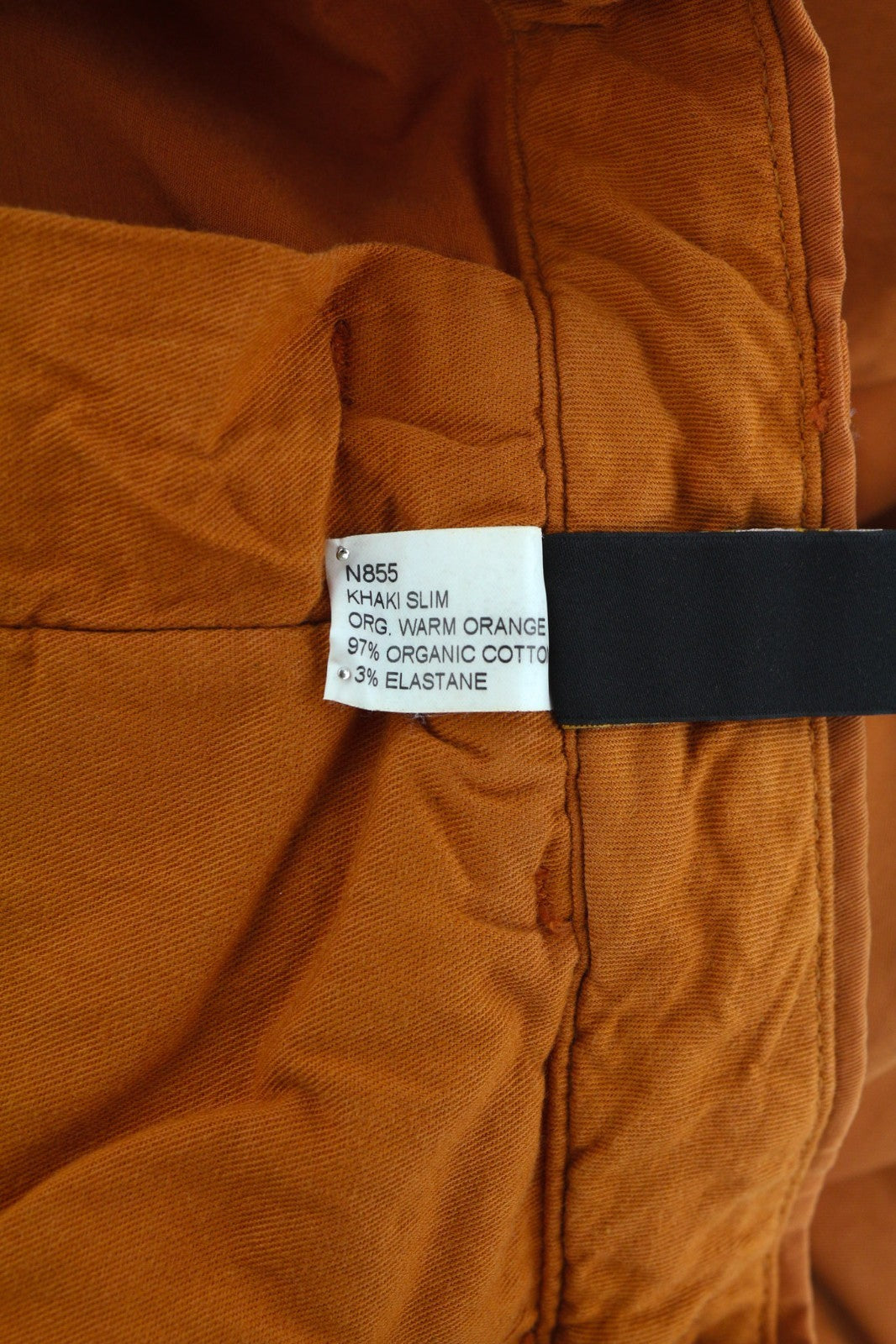 NUDIE JEANS Khaki Slim Men's W31/L32 Organic Warm Orange Zip Casual Chino Pants