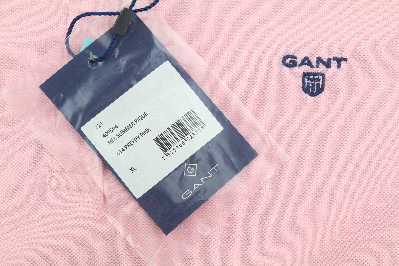 GANT Summer Pique Women T-Shirt XL Preppy Pink Textured Polo Short Sleeve