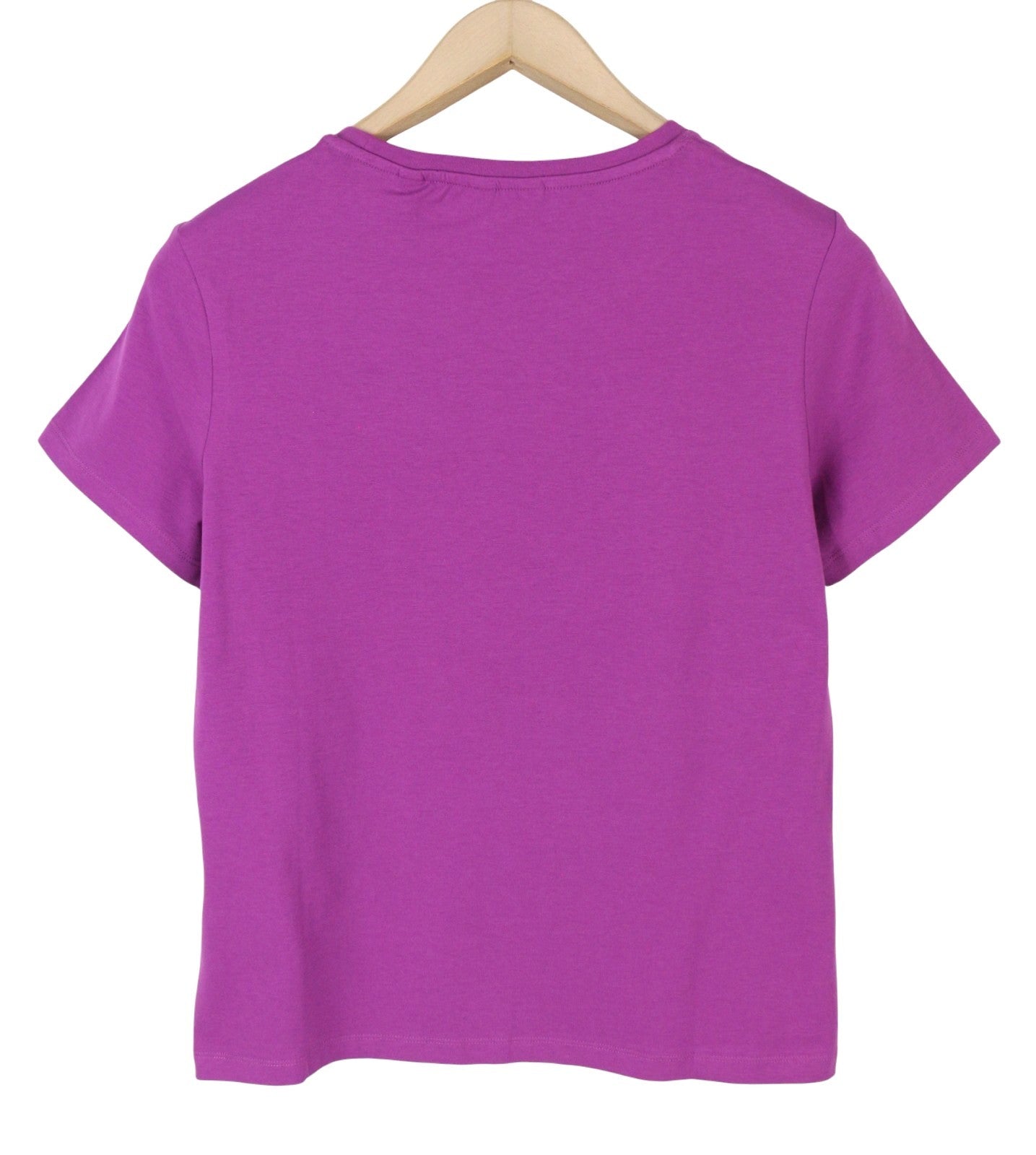 GANT Women T-Shirt L Grape Purple Crew Neck Tricot Short Sleeve