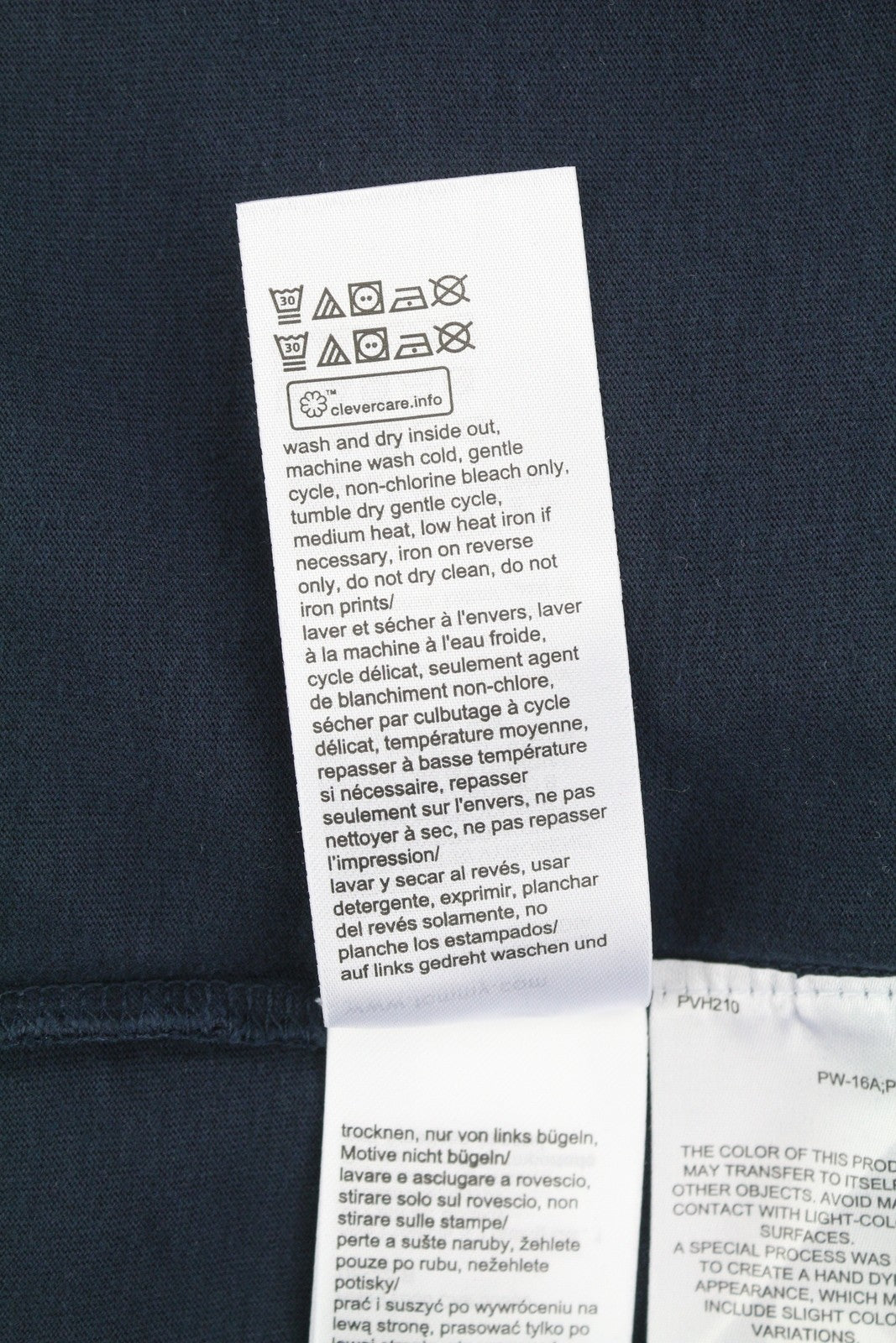 TOMMY HILFIGER Men T-Shirt L Dark Blue Crew Neck Tricot Logo Short Sleeve