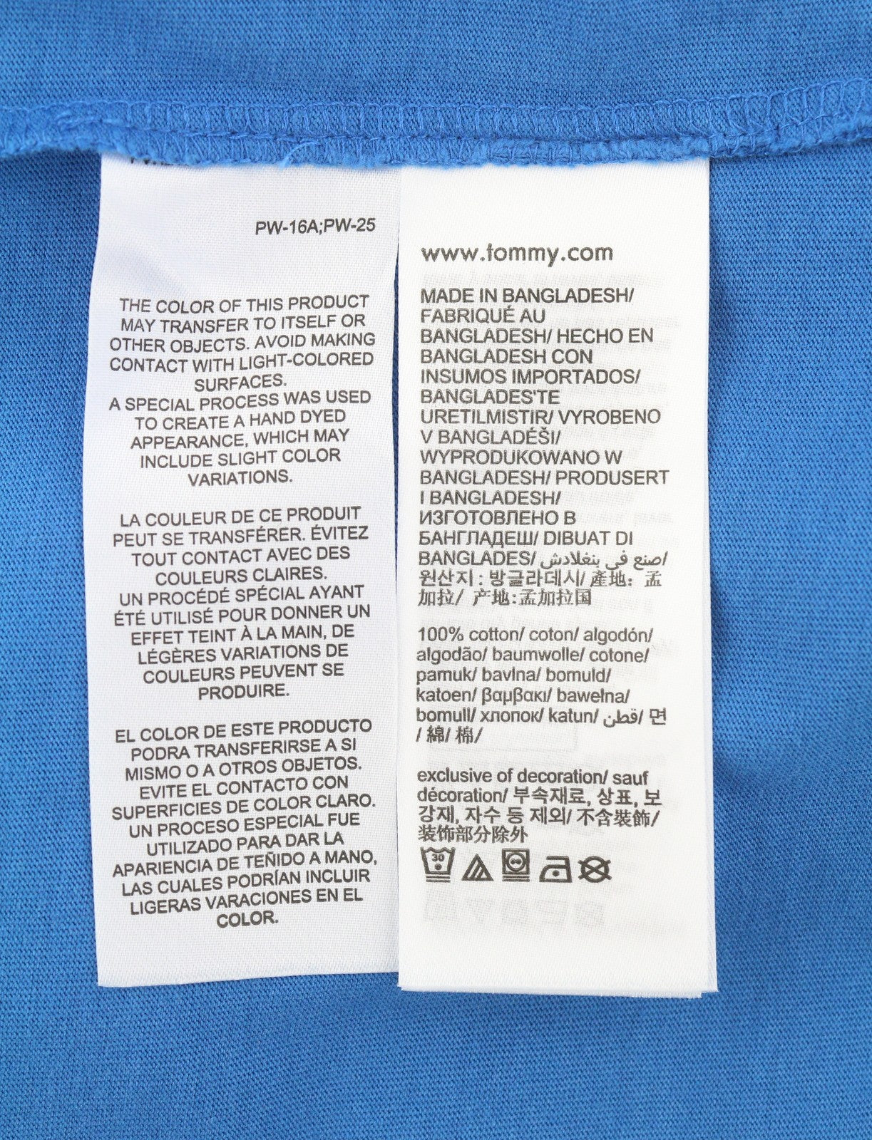 TOMMY HILFIGER Men T-Shirt XL Blue Crew Neck Front Logo Tricot Short Sleeve