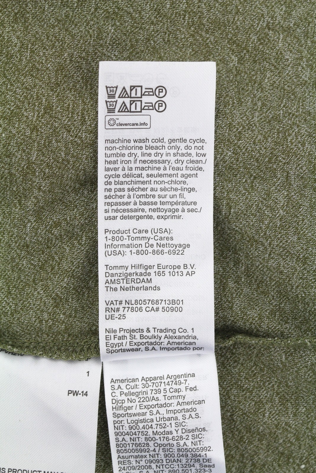 TOMMY HILFIGER Slim Jaspe C Ne Men T-Shirt 2XL Olive Green Melange Crew Neck