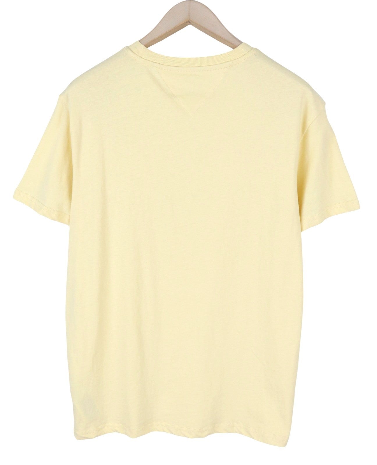 TOMMY HILFIGER Slim Linear Ches Men T-Shirt L Custard Cream Crew Neck Tricot