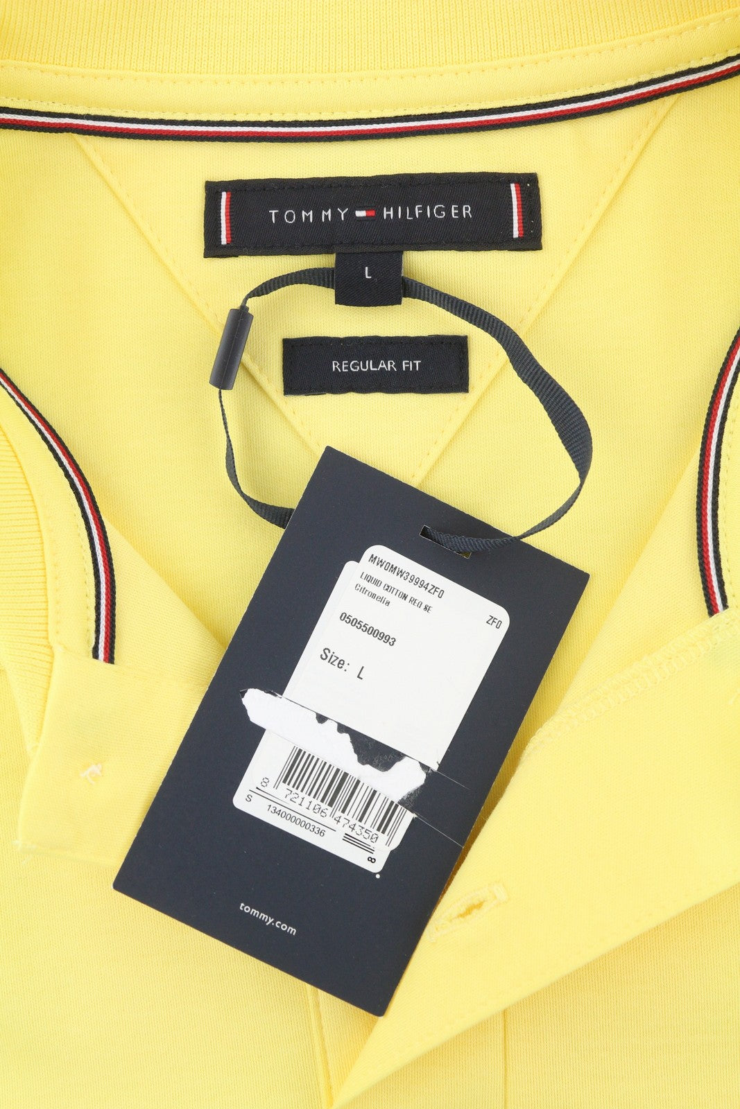 TOMMY HILFIGER Liquid Cotton Reg Men Polos L Citronelia Regular Fit Short Sleeve